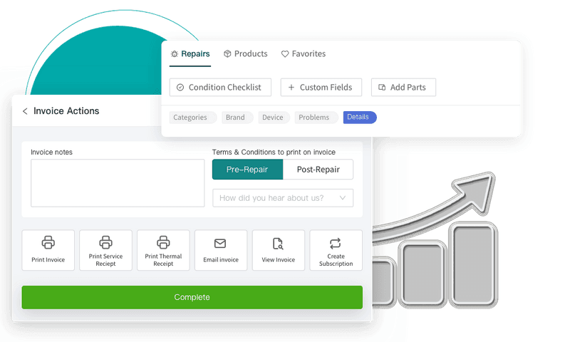 Reparaturauftrags-Pipeline mit Tickets nach Status